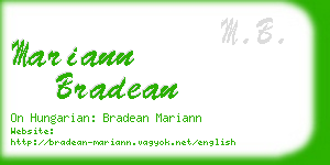 mariann bradean business card